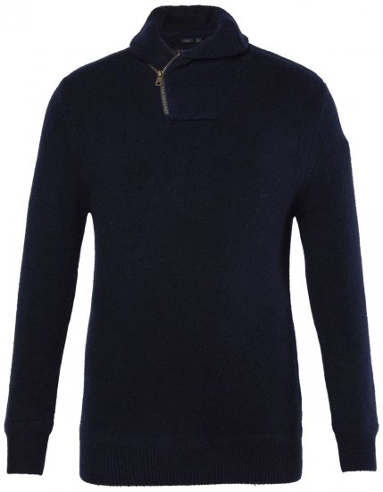 JP1880 851795 Maglione in maglia con collo a scialle Blu scuro TALL - TALL felpe - Felpe TALL per uomo alto