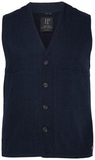 JP1880 851800 Gilet in tweed spigato Blu scuro - Abiti - Abiti da Uomo Taglie Forti