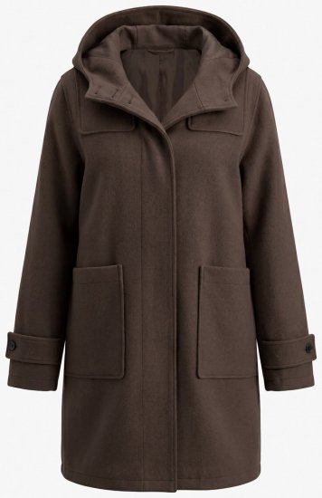 Ulla Popken 851803 Montgomery Marrone scuro - Cappotti - Cappotti taglie forti da donna