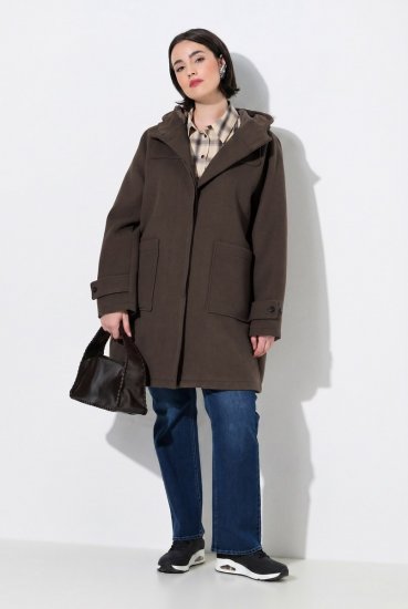 Ulla Popken 851803 Montgomery Marrone scuro - Cappotti - Cappotti taglie forti da donna