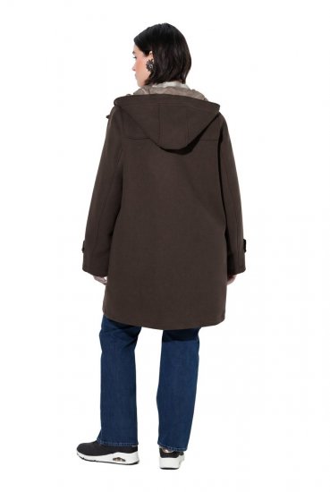 Ulla Popken 851803 Montgomery Marrone scuro - Cappotti - Cappotti taglie forti da donna