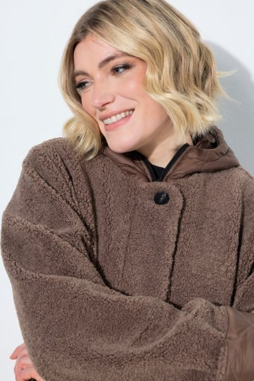 Ulla Popken 851809 Giacca teddy Marrone chiaro - Giacche - Giacche taglie forti da donna