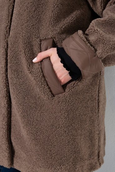 Ulla Popken 851809 Giacca teddy Marrone chiaro - Giacche - Giacche taglie forti da donna