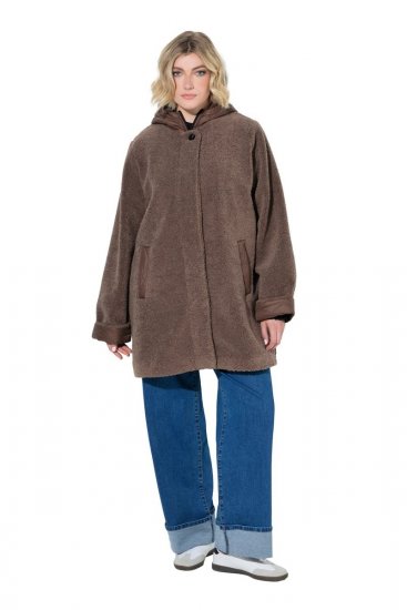 Ulla Popken 851809 Giacca teddy Marrone chiaro - Giacche - Giacche taglie forti da donna
