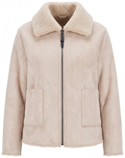 Ulla Popken 851823 Giacca in finto camoscio Bianco panna - Giacche - Giacche taglie forti da donna