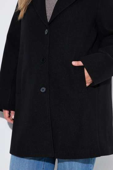 Ulla Popken 851829 Cappotto di lana Nero - Cappotti - Cappotti taglie forti da donna