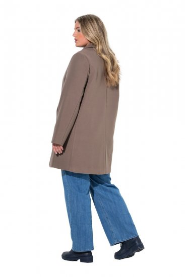 Ulla Popken 851829 Cappotto in lana ad A con revers Marrone chiaro - Cappotti - Cappotti taglie forti da donna