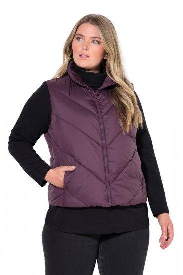 Ulla Popken 851833 Gilet trapuntato con collo alto Marrone - Gilet - 