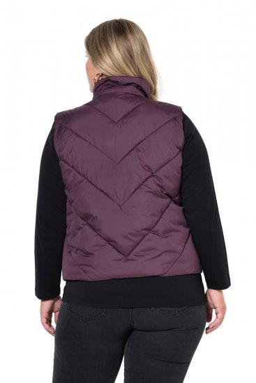 Ulla Popken 851833 Gilet trapuntato con collo alto Marrone - Gilet - 