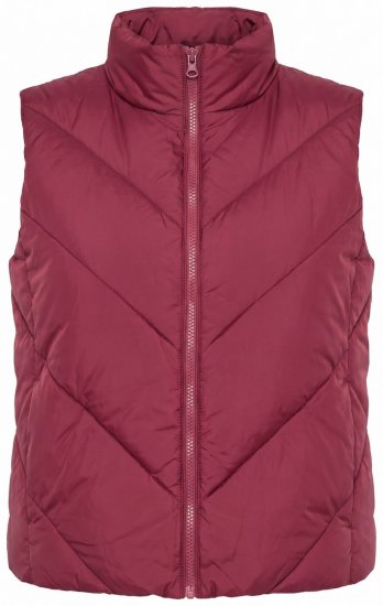 Ulla Popken 851833 Gilet trapuntato con collo alto Rosso - Gilet - 