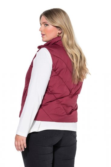 Ulla Popken 851833 Gilet trapuntato con collo alto Rosso - Gilet - 