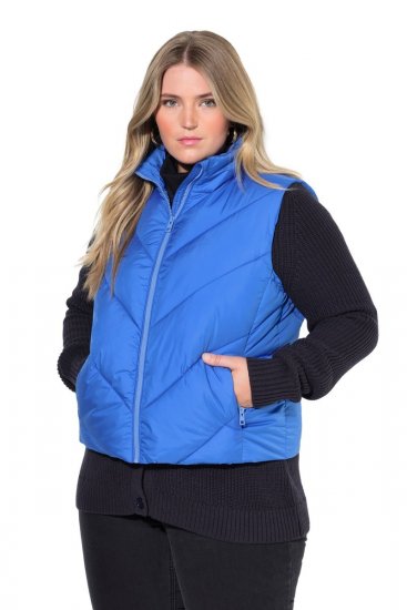 Ulla Popken 851833 Gilet trapuntato con collo alto Blu - Gilet - 