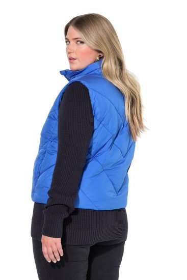 Ulla Popken 851833 Gilet trapuntato con collo alto Blu - Gilet - 