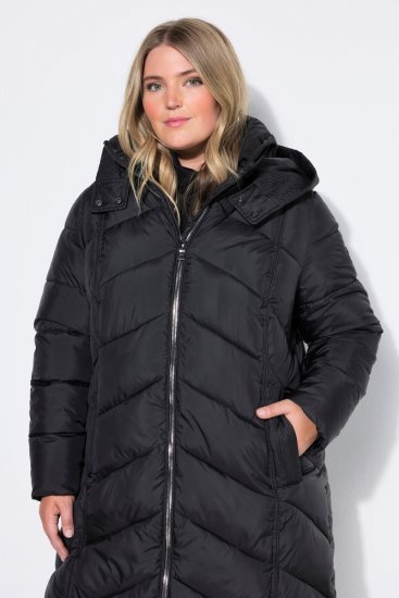 Ulla Popken 851842 Cappotto trapuntato Nero - Cappotti - Cappotti taglie forti da donna