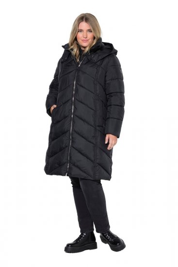 Ulla Popken 851842 Cappotto trapuntato Nero - Cappotti - Cappotti taglie forti da donna
