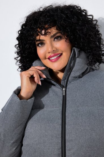 Ulla Popken 851854 Giacca trapuntata Grigio melange - Giacche - Giacche taglie forti da donna