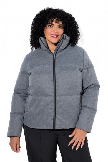 Ulla Popken 851854 Giacca trapuntata Grigio melange - Giacche - Giacche taglie forti da donna
