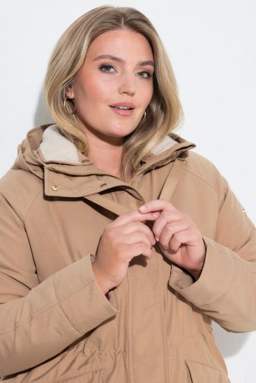 Ulla Popken 852028 Parka Beige - Cappotti - Cappotti taglie forti da donna