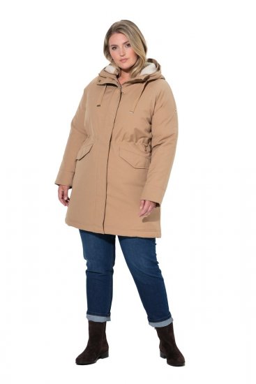 Ulla Popken 852028 Parka Beige - Cappotti - Cappotti taglie forti da donna
