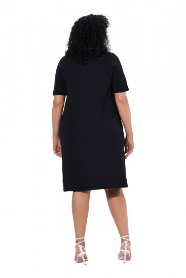 Ulla Popken 852079 Abito t-shirt a righe Nero - Abiti - Vestiti per tutte le taglie