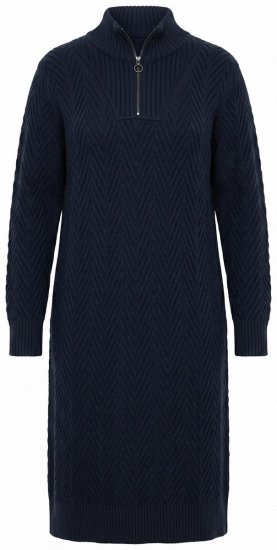 Ulla Popken 852121 Abito in maglia a maniche lunghe con collo alto Blu scuro - Abiti in maglia - 
