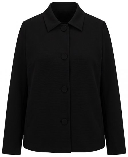 Ulla Popken 852167 Blazer con collo a camicia Nero - Blazer - Blazer Taglie Forti da Donna