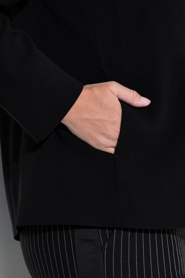 Ulla Popken 852167 Blazer con collo a camicia Nero - Blazer - Blazer Taglie Forti da Donna