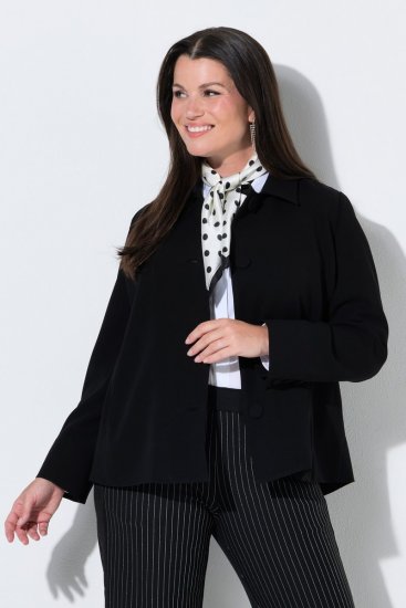 Ulla Popken 852167 Blazer con collo a camicia Nero - Blazer - Blazer Taglie Forti da Donna