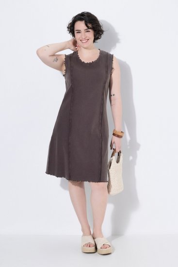 Ulla Popken 852190 Abito in jersey Marrone mogano - Abiti estivi - Abiti estivi taglie forti