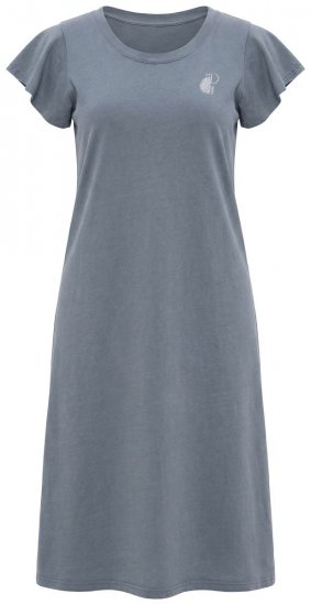 Ulla Popken 852218 Abito midi a maniche corte Grigio - Vestiti midi - Abiti midi taglie comode