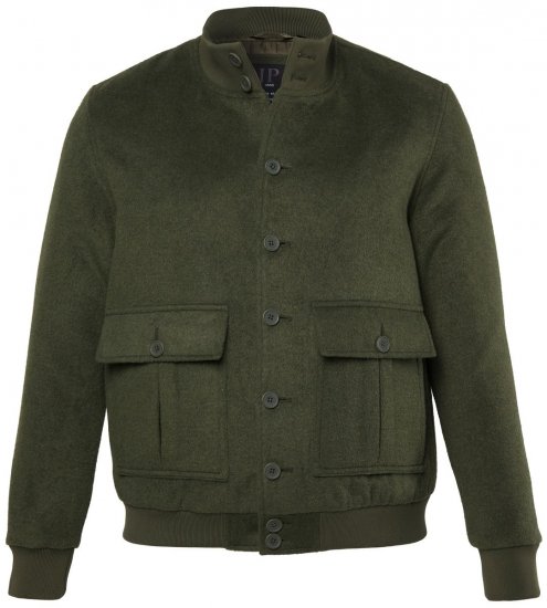 JP1880 852294 Giacca in misto lana con collo alto Verde kaki - Giubbotti - Giubbotti Uomo Taglie Forti