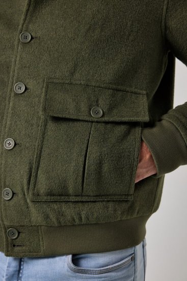 JP1880 852294 Giacca in misto lana con collo alto Verde kaki - Giubbotti - Giubbotti Uomo Taglie Forti
