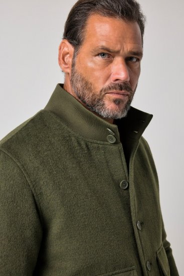 JP1880 852294 Giacca in misto lana con collo alto Verde kaki - Giubbotti - Giubbotti Uomo Taglie Forti