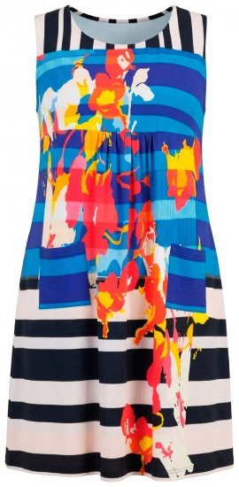 Ulla Popken 852308 Abito in jersey a righe Blu scuro - Abiti in jersey - 