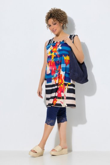 Ulla Popken 852308 Abito in jersey a righe Blu scuro - Abiti in jersey - 