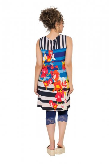 Ulla Popken 852308 Abito in jersey a righe Blu scuro - Abiti in jersey - 