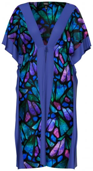 Ulla Popken 852333 Abito fantasia con coulisse Lilla - Caftani - 