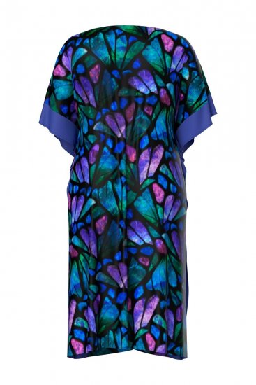 Ulla Popken 852333 Abito fantasia con coulisse Lilla - Caftani - 