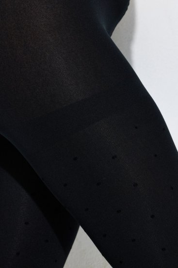 Ulla Popken 852349 Collant a pois Nero - Collant & calzini - 