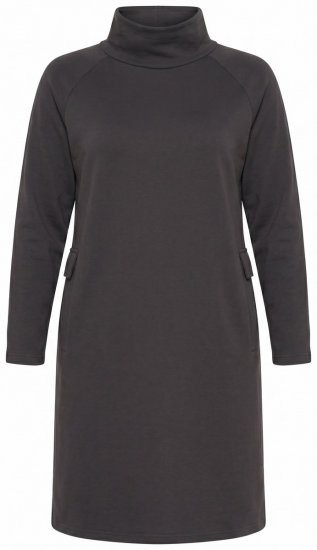 Ulla Popken 852456 Abito in felpa con collo alto Marrone scuro - Abiti in felpa - 