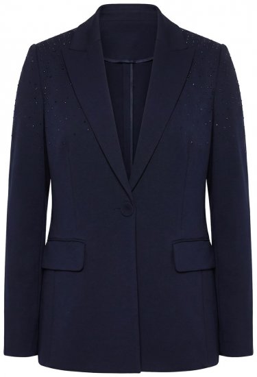Ulla Popken 852498 Blazer con strass Blu scuro - Blazer - Blazer Taglie Forti da Donna