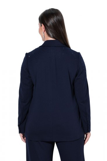 Ulla Popken 852498 Blazer con strass Blu scuro - Blazer - Blazer Taglie Forti da Donna