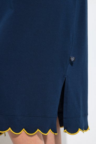 Ulla Popken 852526 Camicia da notte con collo a camicia Blu scuro - Camicie da notte - 