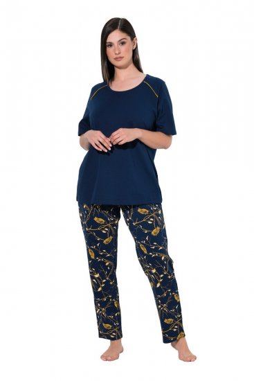Ulla Popken 852577 Pigiama fantasia Blu scuro - Pigiami/Loungewear - 