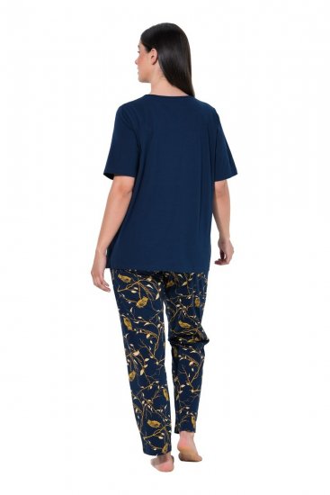 Ulla Popken 852577 Pigiama fantasia Blu scuro - Pigiami/Loungewear - 