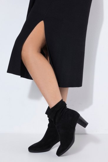 Ulla Popken 852630 Abito in maglia a maniche lunghe Nero - Vestiti midi - Abiti midi taglie comode