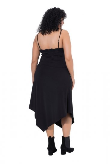 Ulla Popken 852636 Abito a portafoglio Nero - Abiti in jersey - 