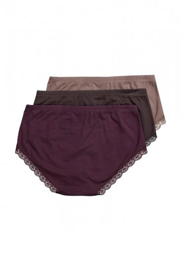 Ulla Popken 852698 Slip confezione da 3 Marrone - Slip - 