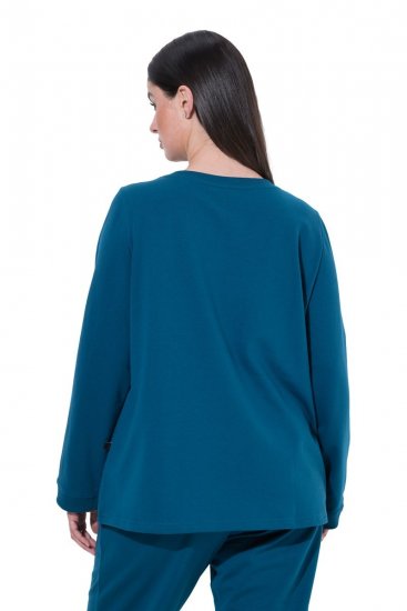 Ulla Popken 852710 Maglione da casa a maniche lunghe Petrolio - Pigiami/Loungewear - 