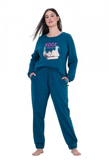 Ulla Popken 852725 Pantaloni da casa Petrolio - Pigiami/Loungewear - 
